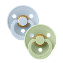 Bibs Colour Art.143273 Baby Blue / Pistachio Soothers 0-6 m, 100% natural