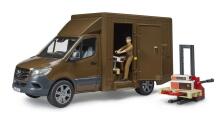 BRUDER MB Sprinter UPS ar vadītāju un piederumiem, 02678