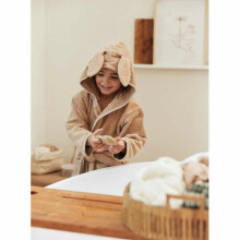 Jollein Bathrobe Art.060-809-00103 Biscuit Bērnu mīksts frotē halāts ar kapuci