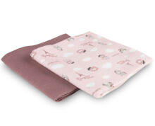 CANPOL BABIES autiņi muslīna BONJOUR PARIS, 0m+, 70x70 cm, 2 gab., pink, 26/901_pin
