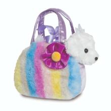 AURORA Fancy Pals Plīša kucēns violetā somā, 20 cm