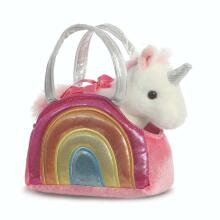 AURORA Fancy Pals Plush Unicorn in a pink bag, 17 cm