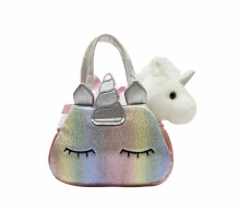 AURORA Fancy Pals Plush White unicorn in a rainbow bag, 20 cm