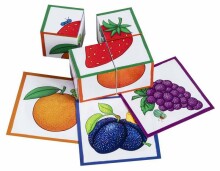Kids Book  Art.28952  Умные кубики Фрукты и ягоды (4 кубика)