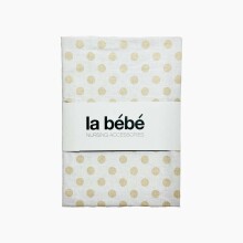 La Bebe™ Cotton 60x120+12 cm  Art.85692 Dots Kokvilnas palags ar gumiju