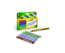 CRAYOLA Marķieri Metallic, 6 gab.