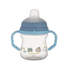 CANPOL BABIES krūzīte ar silikona snīpi, FirstCup BONJOUR PARIS, 150ml, zila, 56/612_blu