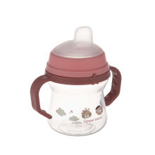 CANPOL BABIES krūzīte ar silikona snīpi, FirstCup BONJOUR PARIS, 150ml, rozā, 56/612_pin