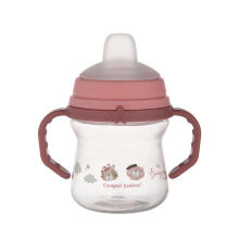 CANPOL BABIES krūzīte ar silikona snīpi, FirstCup BONJOUR PARIS, 150ml, rozā, 56/612_pin