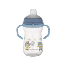 CANPOL BABIES krūzīte ar silikona snīpi, FirstCup BONJOUR PARIS, 250ml, zila, 56/613_blu