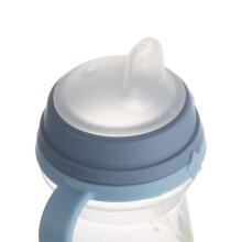 CANPOL BABIES krūzīte ar silikona snīpi, FirstCup BONJOUR PARIS, 250ml, zila, 56/613_blu