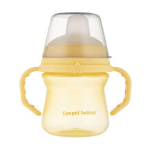 CANPOL BABIES krūzīte ar silikona snīpi, FirstCup, 150ml, dzeltena, 56/614_yel