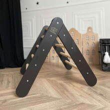 MeowBaby®  Wooden Pikler Art.146390 Black koka Pikler kāpšanas trīsstūris bērniem Montessori