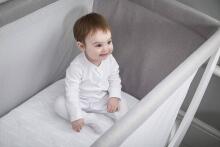 La Bebe™ Fitted Sheet Art.70145 Grey Cotton for Cribbed 120x60cm