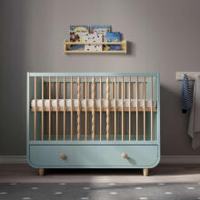 Made in Sweden Myllra Art.804.626.19 cot with drawer, 60x120 cm, liturquoise blue