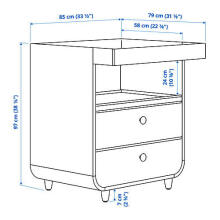 MYLLRA Art.704.835.80 changing table with drawers, white