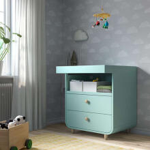 MYLLRA Art.703.992.61 changing table with drawers, light turquoise blue