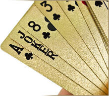 Ikonka Art.KX8977 Gold plastic playing cards - $$$ dollar