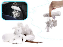 Ikonka Art.KX9733 Pram carrier pendant grey and white animals