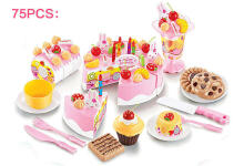 Ikonka Art.KX9746 Birthday Cake Cutting Kitchen 75 el. blue