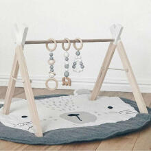 Ikonka Art.KX7618 Baby mat round grey rabbit 85cm
