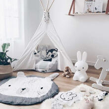Ikonka Art.KX7618 Baby mat round grey rabbit 85cm