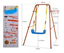 Bebe Basic Swing/Basketball Art.KX7936 Šūpoles + bumbu grozs uz metāla rāmja