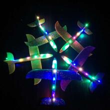 Ikonka Art.KX7956_1 Blue Glider plane Styrofoam 8LED MIX 48x47cm