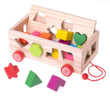 Ikonka Art.KX6892 Wooden sorter mobile on a string shapes blocks