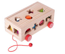 Ikonka Art.KX6892 Wooden sorter mobile on a string shapes blocks