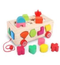 Ikonka Art.KX6892 Wooden sorter mobile on a string shapes blocks