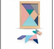 Ikonka Art.KX6898 Medinės dėlionės tangramos blokai