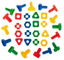 Ikonka Art.KX7423 Construction blocks educational montessori screws 30 elements