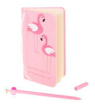 Ikonka Art.KX7424 Notebook with pen flamingo gift set