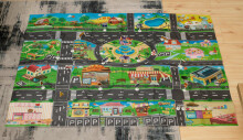 Ikonka Art.KX7288 Linna tänavamärgid + liiklusmärgid veekindel värviline matt 130x100cm