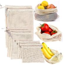 Ikonka Art.KX4879_3 Reusable organic mesh bag for vegetables fruit dried mushrooms 35x45cm