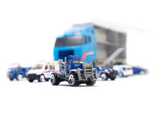 Ikonka Art.KX6681_2 Transportera kravas automašīna TIR palaidējs + metāla automašīnas policija