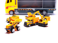 Ikonka Art.KX6681_3 Transportera kravas automašīna TIR palaidējs + metāla automašīnas celtniecības mašīnas