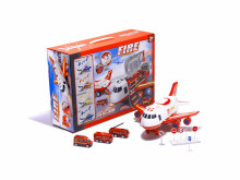 Ikonka Art.KX6684_2 Transporter aircraft + 3 fire engines