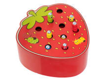 Ikonka Art.KX6529_2 Magnetic wooden caterpillar strawberry