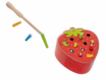 Ikonka Art.KX6529_2 Magnetic wooden caterpillar strawberry