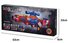 Ikonka Art.KX6584 Blaze Storm foam dart machine gun + 20 darts red