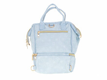 Ikonka Art.KX6453_2 Nappy bag backpack and baby bottles blue