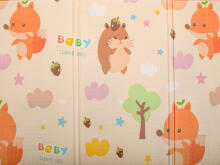 Ikonka Art.KX6477_1 Educational folding foam mat double-sided hedgehog/ bear 150x195cm
