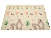 Ikonka Art.KX6477_1 Educational folding foam mat double-sided hedgehog/ bear 150x195cm