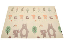 Ikonka Art.KX6477_1 Educational folding foam mat double-sided hedgehog/ bear 150x195cm