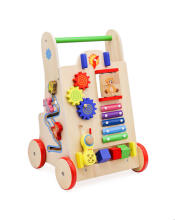 Ikonka Art.KX6495 Pushchair wooden educational cube 6in1
