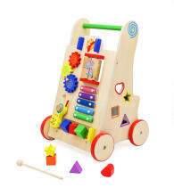 Ikonka Art.KX6495 Pushchair wooden educational cube 6in1