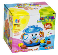 Ikonka Art.KX9942_1 Musical pot block playing sorter yellow