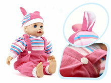 Ikonka Art.KX6225 Maya baby doll with sound pink 40cm